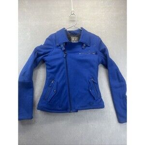 Fox Racing Moto Jacket Womens S Blue Lined Full Zip Pockets